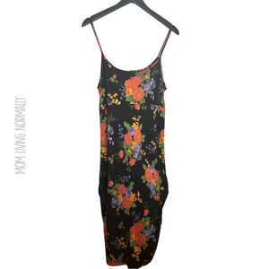 Casual Corner Black Floral Midi Dress